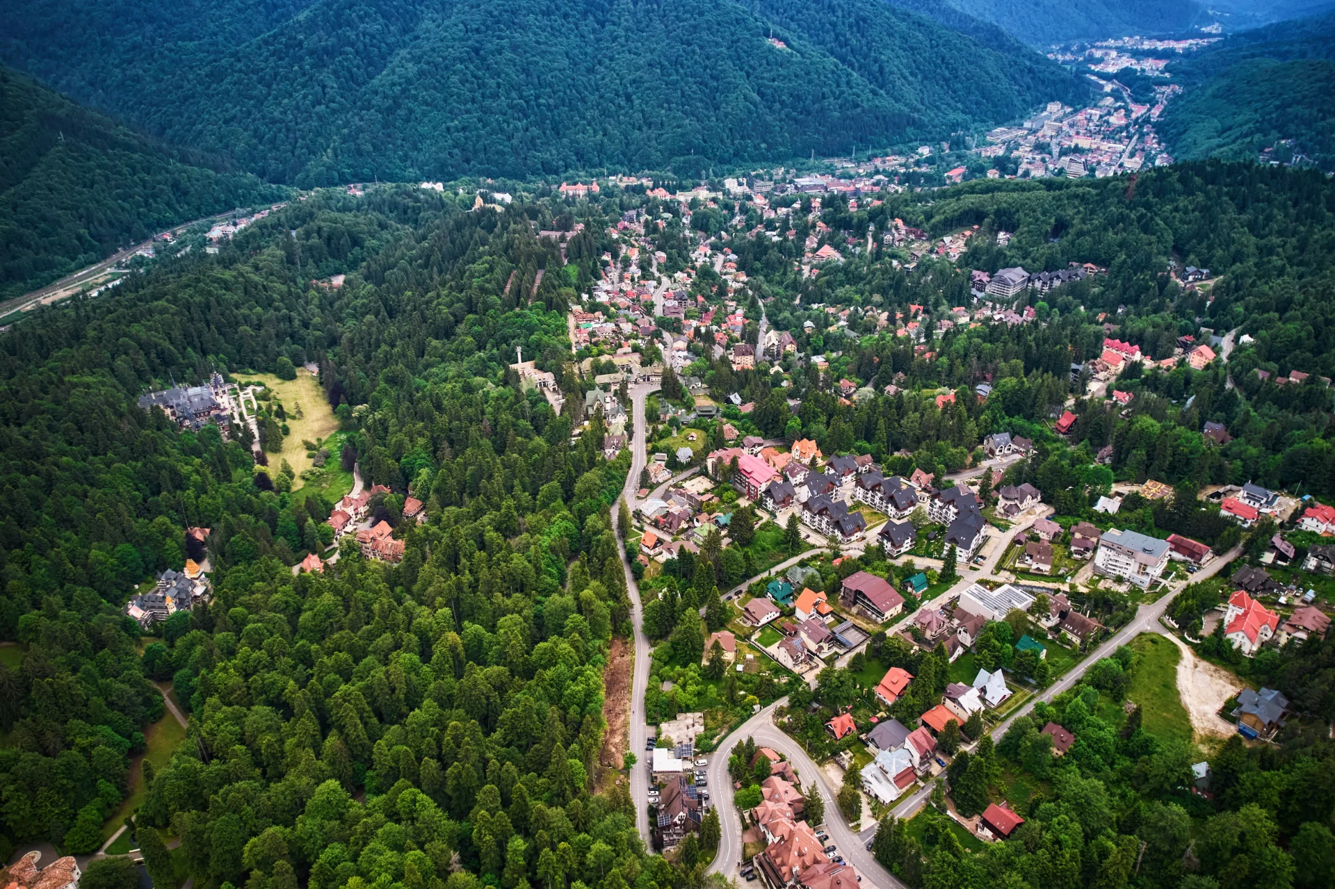 Town of Sinaia in Romania Panorama
